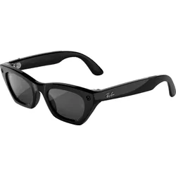META Ray-Ban Meta Zena (Gen 3), Schwarz glänzend, Gläser: Grau, Unisex-AI Glasses mit Kamera AI