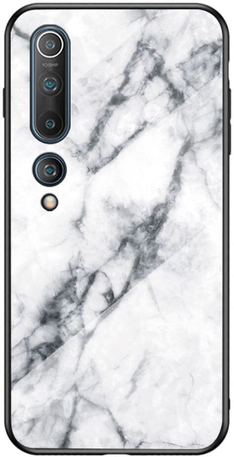 INCOVER Xiaomi Mi 10 5G / Mi 10 Pro 5G Marmor cover m. Glasbagside - Hvid