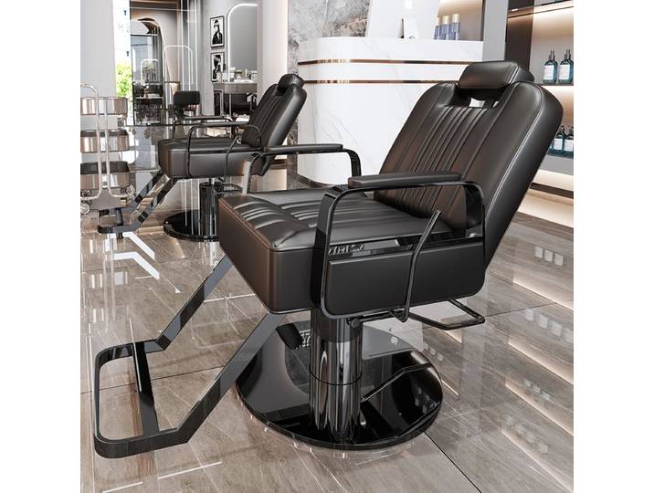 Fauteuil de barbier avec repose-pieds rabattable, fauteuil de salon professionnel moderne, confortable et luxueux, silla de corte de pelo, mobilier de salon