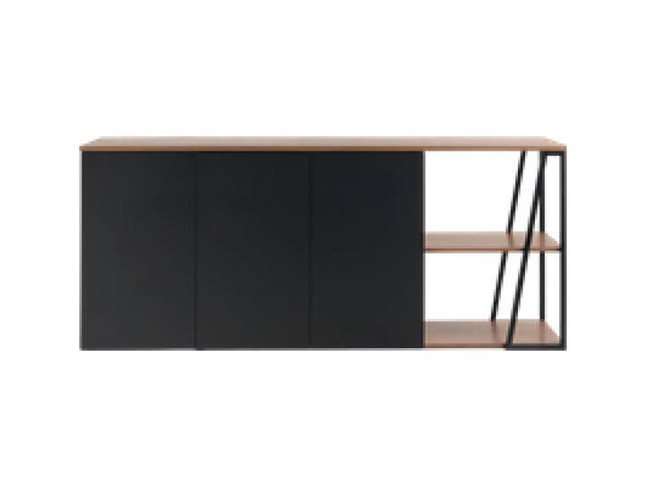 Buffet bois foncé et noir 192 cm Albi