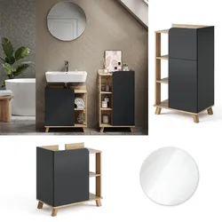 Vicco Badmöbel-Set Karen Sonoma Anthrazit 3 Teile