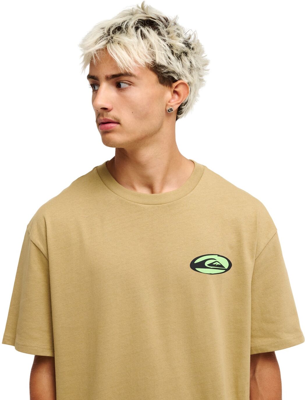 T-Shirt QUIKSILVER "Harbor", Herren, Gr. S, beige (kelp), Obermaterial: 100% Baumwolle., Shirts T-Shirt kelp S