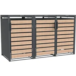 Westmann Mülltonnenbox "Lacina" für  3x 240 L,holzoptik,