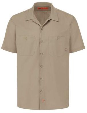 Dickies LS535 Men's Industrial Short Sleeve Work Shirt in Desert Sand size Large S535