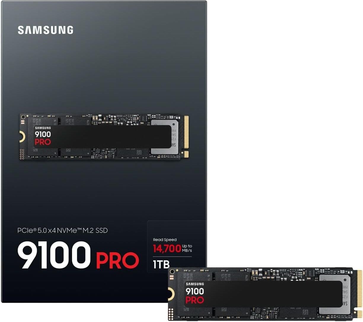SAMSUNG 9100 PRO 1TB Internal SSD MZ-VAP1T0BW – PCIe 5.0 x4 NVMe 2.0 M.2 2280 SSD for PCs, Laptops, Gamers & Professionals, Used - Like New