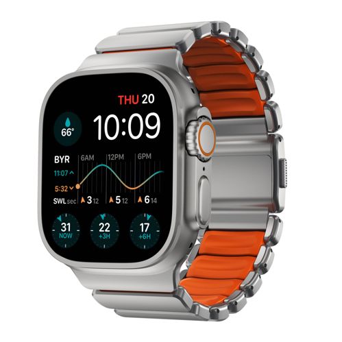 Nomad Stratos Band Titanium Natural 49mm Ultra Orange