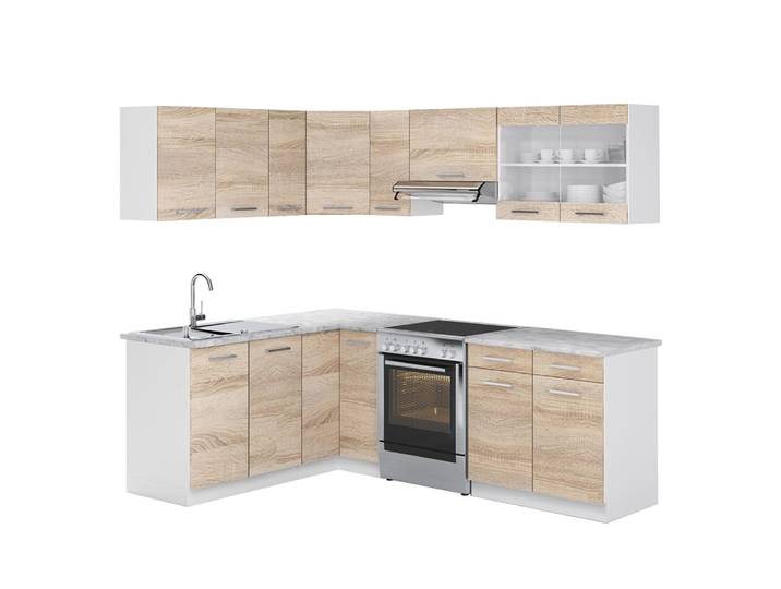 Cuisine dangle, pt marbre sonoma/blanc 227x81.6cm