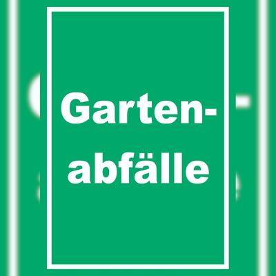 HB-Druck Gartenabfälle Mülltrennung Schild mit Text hochkant A6 Rückseite selbstklebend