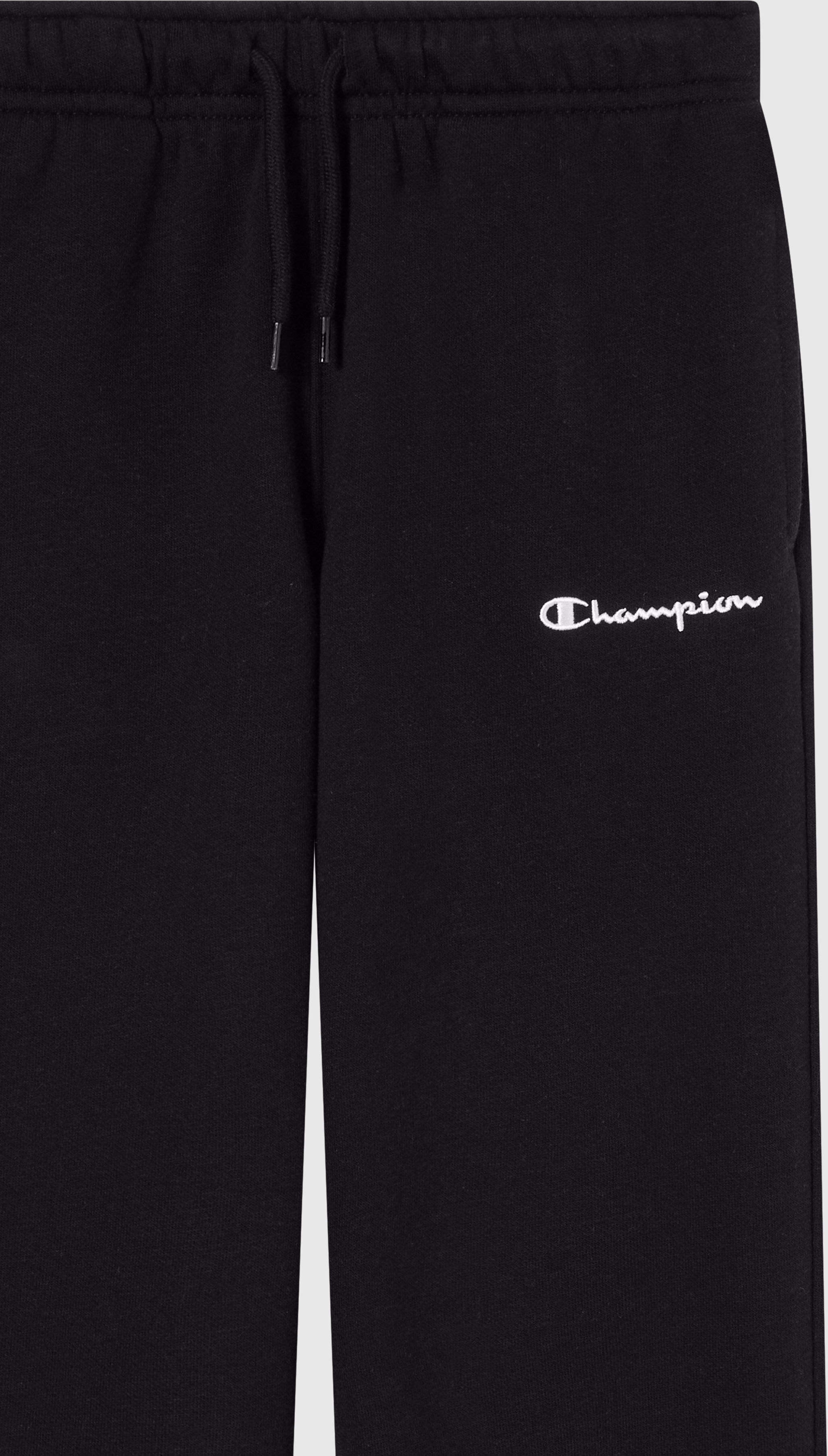 Jogginghose CHAMPION "SPORTWEAR OPEN HEM PANTS Standard Fit", Jungen, Gr. M, N-Gr, schwarz (nbk), Sweatware, Obermaterial: 73% Baumwolle, 27% Polyester, unifarben, Basic lang, Hosen Jogginghose, für Kinder, sportlicher Stil, offener Saum nbk M, N-Gr
