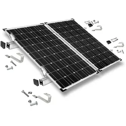 Befestigungskit mit Biberschwanz Dachhaken für Schrägdachmontage 2 Solarpanele