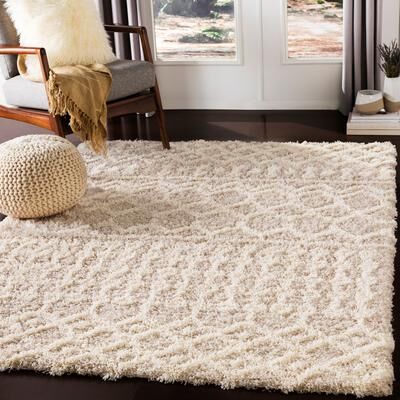 Livabliss Newton Geometric Moroccan Trellis Shag Area Rug