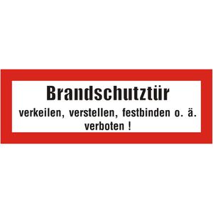 Abtec Hinweisschild DIN 4066, Folie, 14,8 x 5,5 cm, Feuerwehr, Brandschutztür