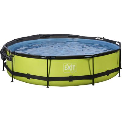 Framepool EXIT "inkl. Sonnensegel", grün, H:76cm Ø:360cm, Schwimmbecken, ØxH: 360x76 cm, mit Kartuschen-Filterpumpe & Filterkartusche
