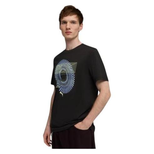 Puma Schwarzes T-Shirt Mit Grafik Und Rundem Aufdruck (L) (70051601)