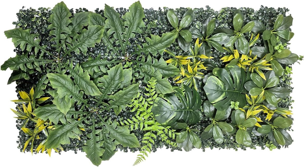 Realistisch 3D Kunstplantenpaneel Groene Wand voor Binnen en Buiten - 1 Paneel - Groen