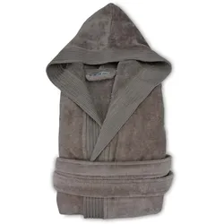 The One Towelling Unisex Kapuzen Bademantel Velour Bathrobe taupe 2XL/3XL