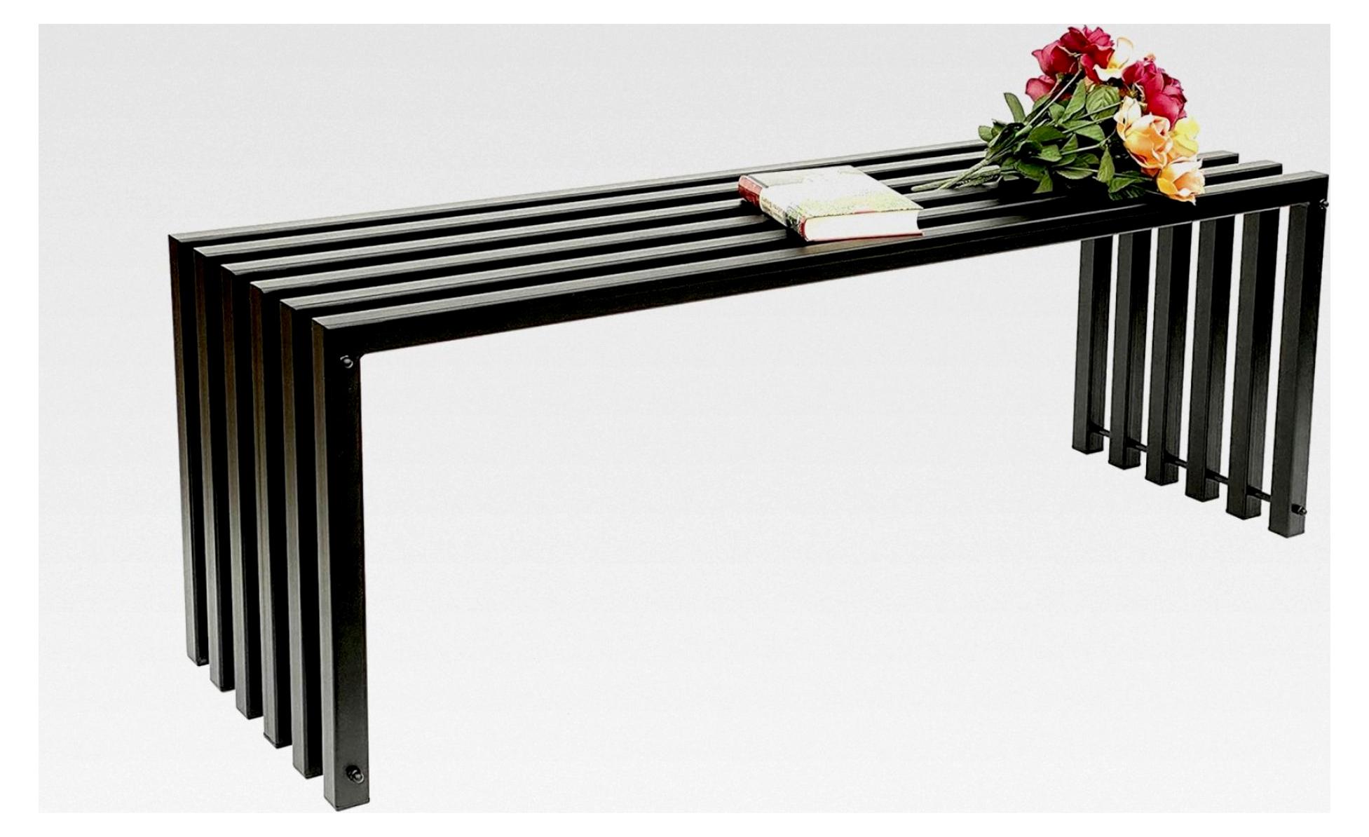 Gartenbank Metall Wetterfest Schwarz 120 cm