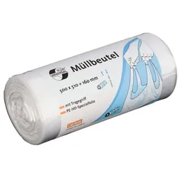 Deiss 40 Müllbeutel mit Tragegriff »UNIVERSAL PLUS®« 20 Liter transparent grau, 50x51 cm