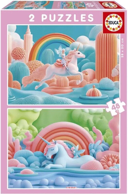 EDUCA BORRAS Puzzles 2x48 pcs Licornes Magiques - Educa