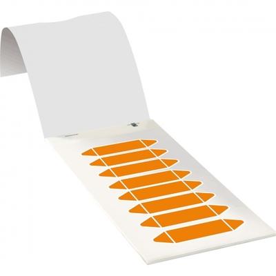 Aufkleber I Rohrleitungsetikett zum Beschriften, orange, Folie, 17x75mm, 80/Heft, DIN 2403