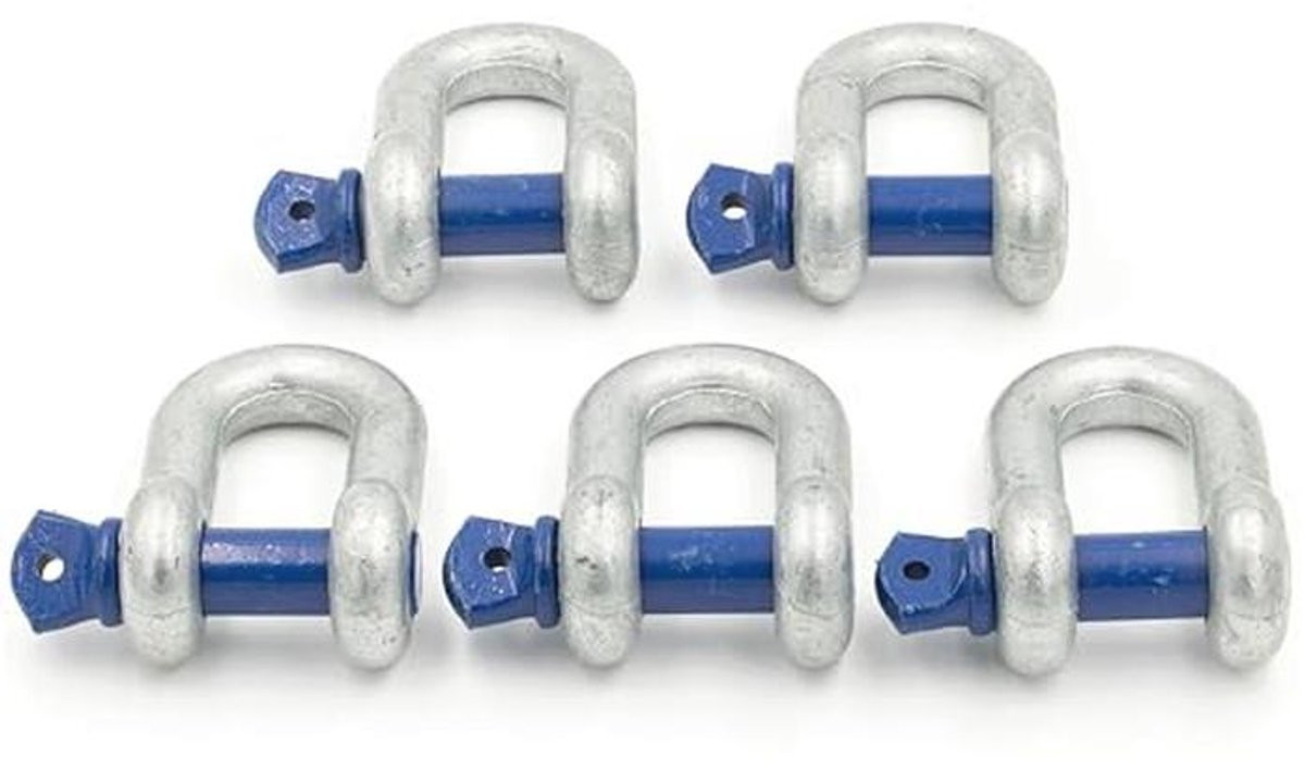 Set van 5 thermisch verzinkte beugel schakelaars met oogbouten, draagvermogen 3,25t