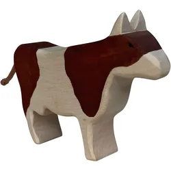 Holztier Kuh handgefertigt - Nachhaltiges Holzspielzeug für Kinder - Fördert Fantasie & Kreativität - Aus Lindenholz mit Bio-Ölen, 12x10x3 cm