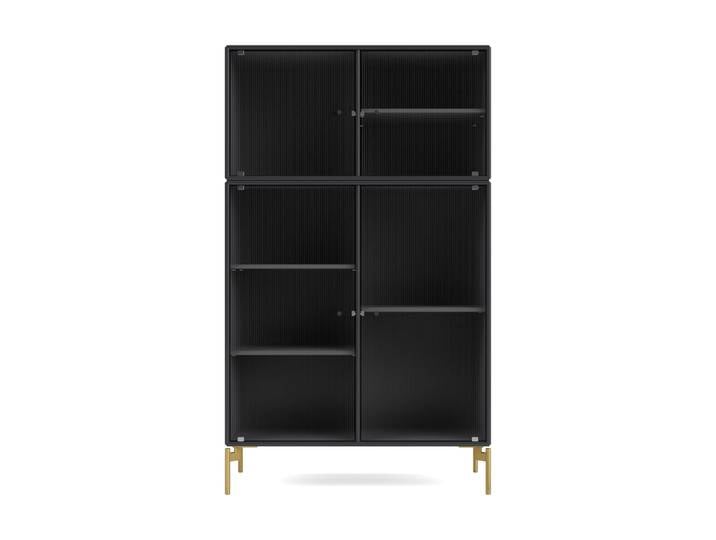 Montana Ripple III Vitrinenschrank 69,6x117,6x38 cm Anthracite-Beine brass