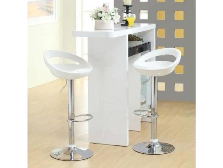 Tabourets de bar blanc - Lot de 2 - Style contemporain