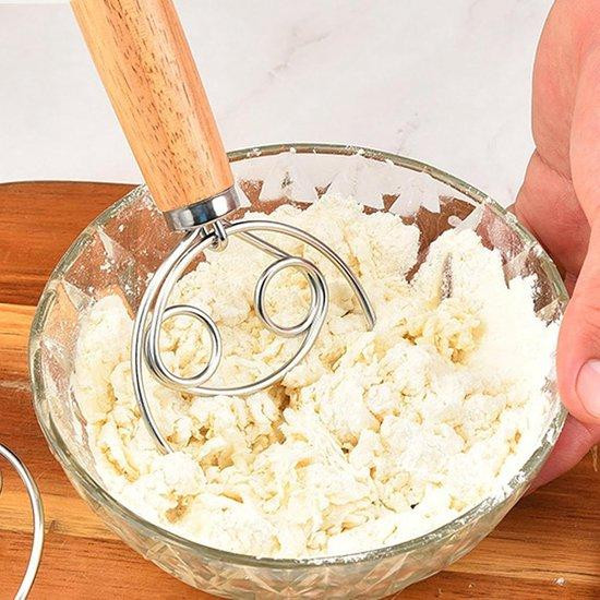 Handmixer Deense Garde met houten handvat en roestvrij staal, 33 cm