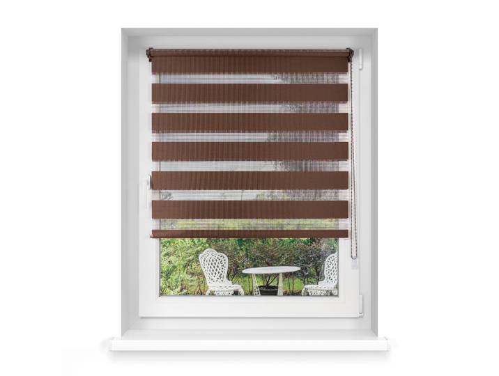 Klemmfix Doppelrollo / Duo Rollo 115x150 cm dunkelbraun