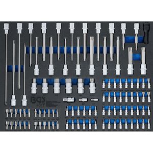 BGS-technic Werkzeugeinlage 3/3, 4017, 104-teilig, mit Bits & Schraubendreher-Einsätzen, 408 x 567 mm