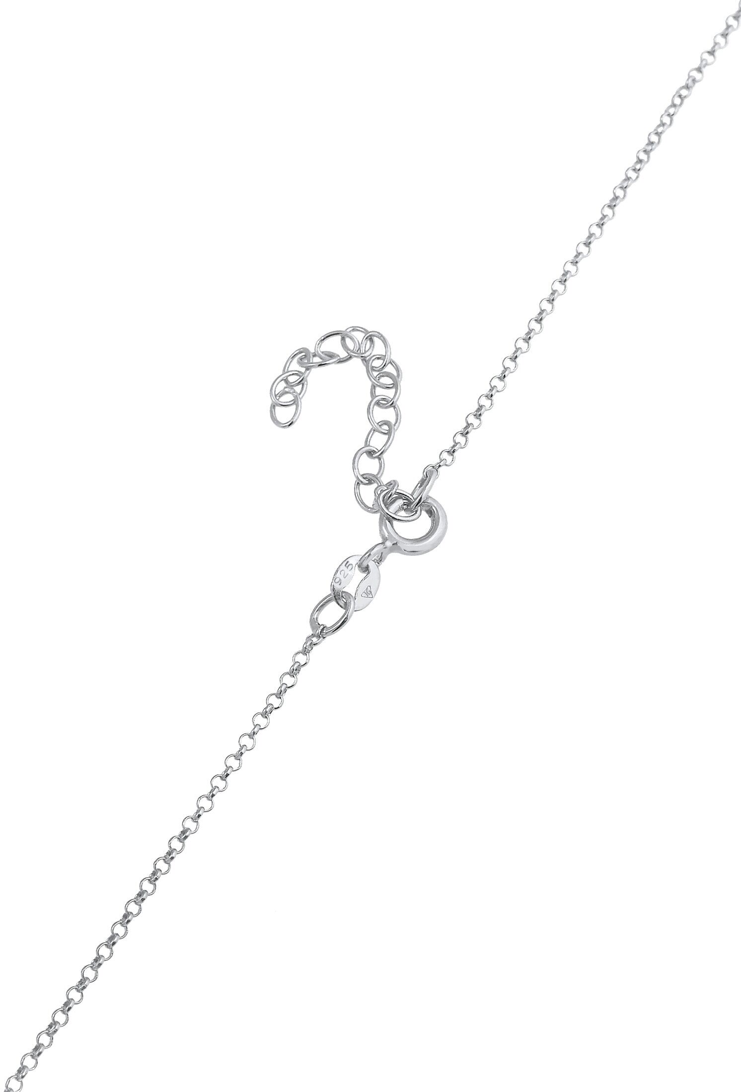 Choker ELLI "Halskette Choker Zirkonia Solitär Zart 925 Silber" Gr. 36, silber, Halsketten, Damen, mit Steinen, Silber 925 (Sterlingsilber), Choker