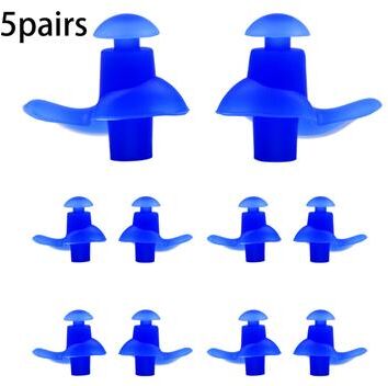 Shop Station Reusable Silicone Swimming Earplugs Waterproof Spiral Fit Sleep & Water Sports Ear Protection blue