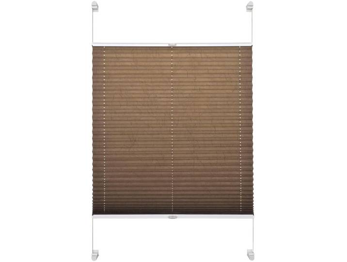 Plissee Schöner Wohnen, ohne Bohren, Klemmträger, Lichtschutz Gr. 1, braun (braun, weiß), B:45cm H:140cm, Obermaterial: 95% Polyester, 5% Metall, SCHÖNER WOHNEN-KOLLEKTION, Plissees, Plissee, mit Klemmträger