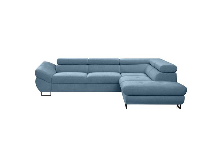 Canapé d'angle convertible OCTAVE tissu Curio bleu droit