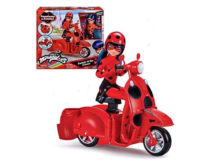 Bandai - Miraculous Ladybug - Scooter Miraculous Switch’n go + beweegbare pop Ladybug Lucky Charm 26 cm - P50668