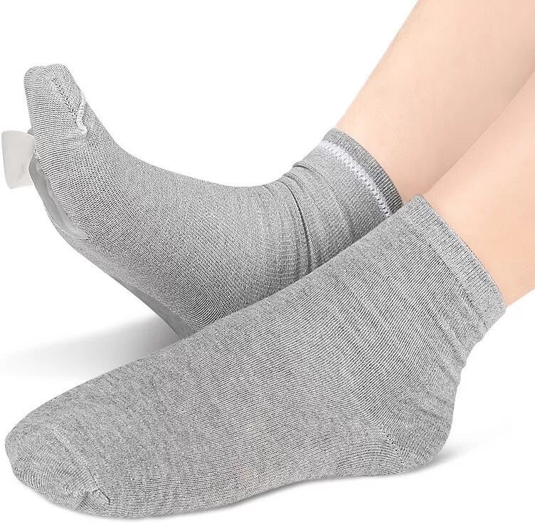 INF Gel Zehenspreizer Socken zur Ballenkorrektur & Überlappende Zehenentlastung Grau