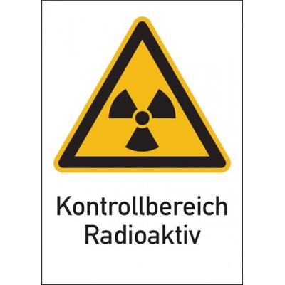 König Werbeanlagen Warnschild Strahlenschutz Kontrollbereich Radioaktiv (WS 110) - 210x297x0.45 mm Aluminium geprägt