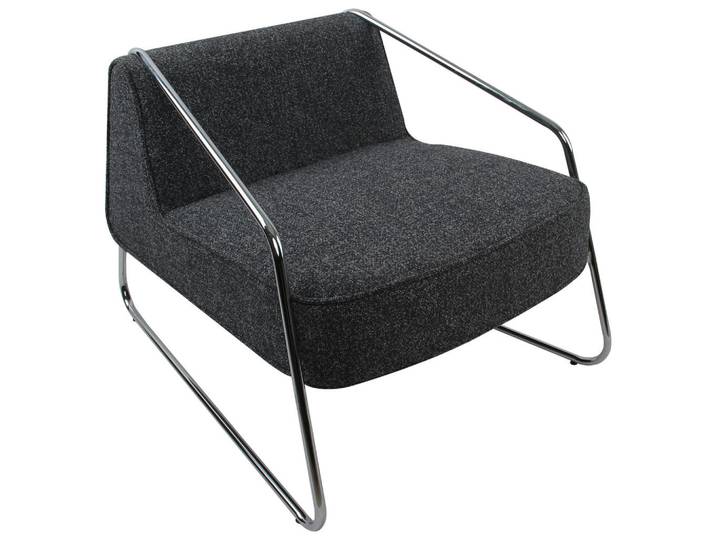 Livetastic Designsessel, Dunkelgrau, Metall, 62x85x65 cm, Wohnzimmer, Sessel, Polstersessel