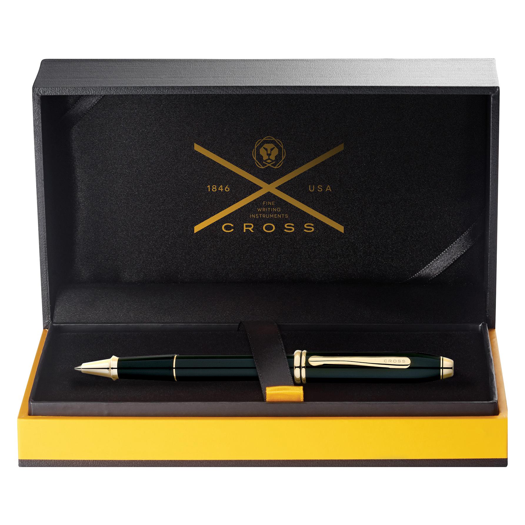 Cross Rollerball Townsend Schwarz-Lack goldplattiert (1x) (575-CR)