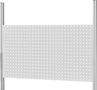 Rau Lochplatte Serie E, 4-Kant-Systemlochung 10 x 10 mm, B 1500 x T 40 x H 650 mm, Stahlblech pulverbeschichtet, 30 kg, lichtgrau