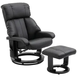HOMCOM - Relaxsessel mit Fußhocker - 76B x 80T x 102H cm - schwarz