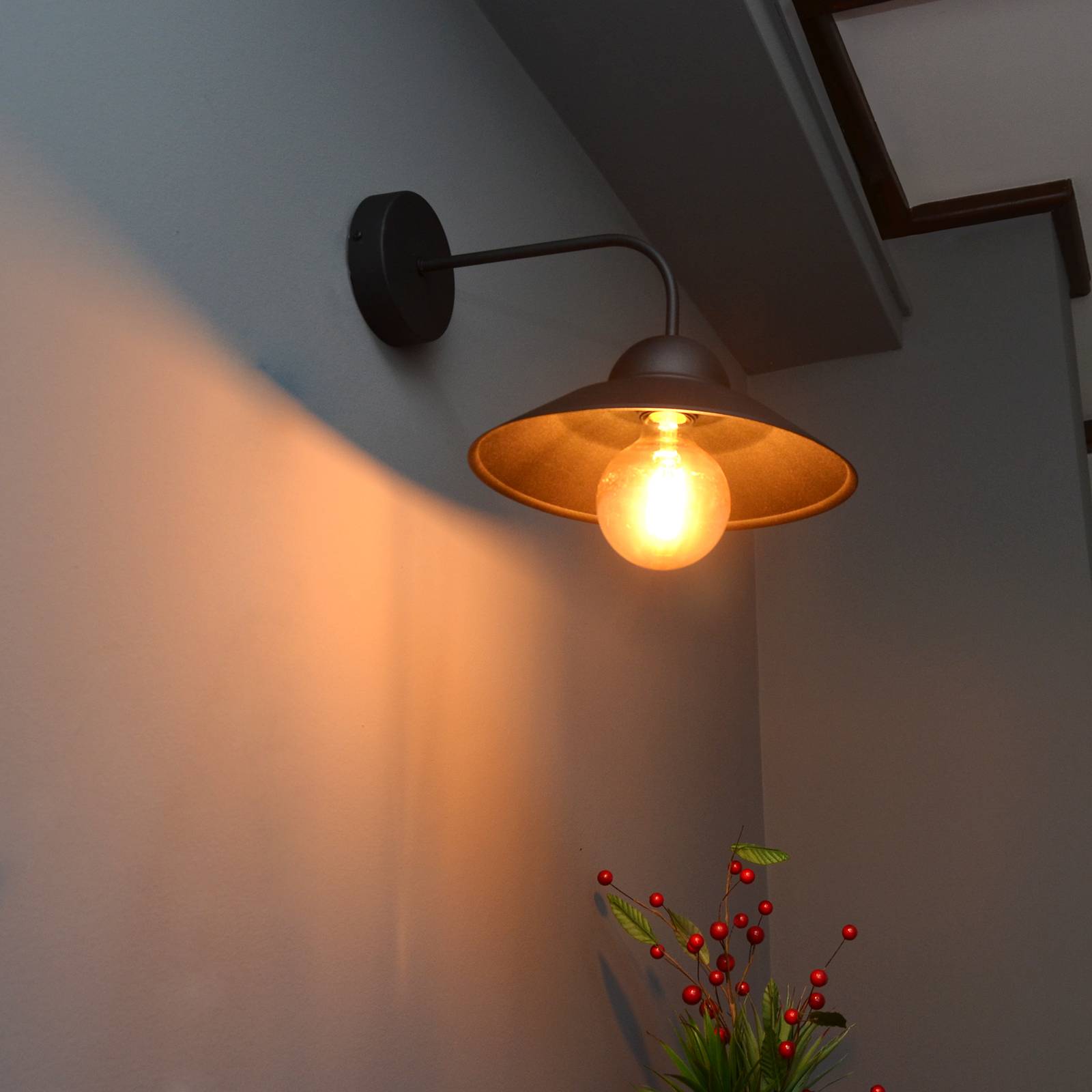 Wandlampe Sorapis HELAM, dimmbar, schwarz, für Wohn- / Esszimmer, Metall, Modern, Wandleuchte, Wandlampe Innen