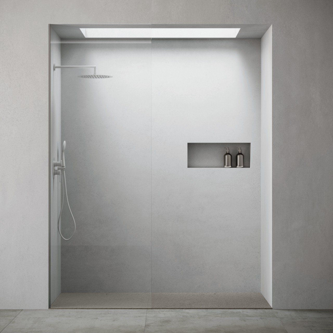 Fiora Elax elastische Duschwanne, Struktur Pizarra, Ablaufrinne längs, 1600x1000x10 ECL160100