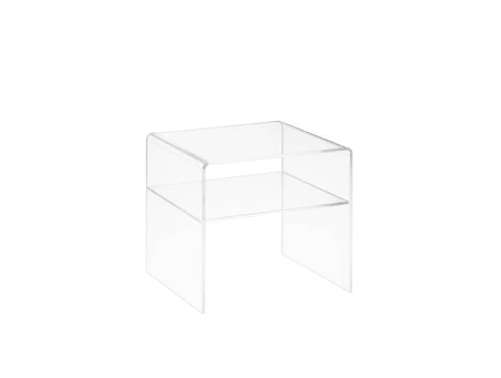 wonido Hochwertiger Acryl-Glas Beistelltisch mit Ablagefach – Transparent, H35 × B40 × T33 cm – 6 mm Stärke, moderner Tisch aus klarem Acryl, belastbar bis 15 kg