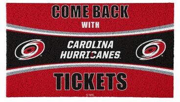 Evergreen "Calgary Flames 28 in. x 16 in. PVC ""Come Back With Tickets"" Trapper Door Mat"