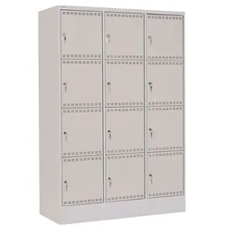 THURMETALL Akku-Ladeschrank 3 Abteile mit je 4 Fächern, 120.5x179.5x58.2 cm