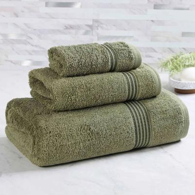 Home City, Inc.-Bath Heritage Bath Towel Set Bath Hand Wash, Bath Hand Wash, Jungle Green