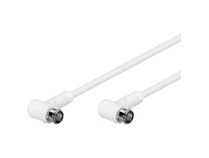 Goobay 67341 Gehoekte SAT-antennekabel (80 dB), 2x afgeschermd, F-stekker (Quick) 90° > F-stekker (Quick) 90° (volledig afgeschermd), 1,5 m