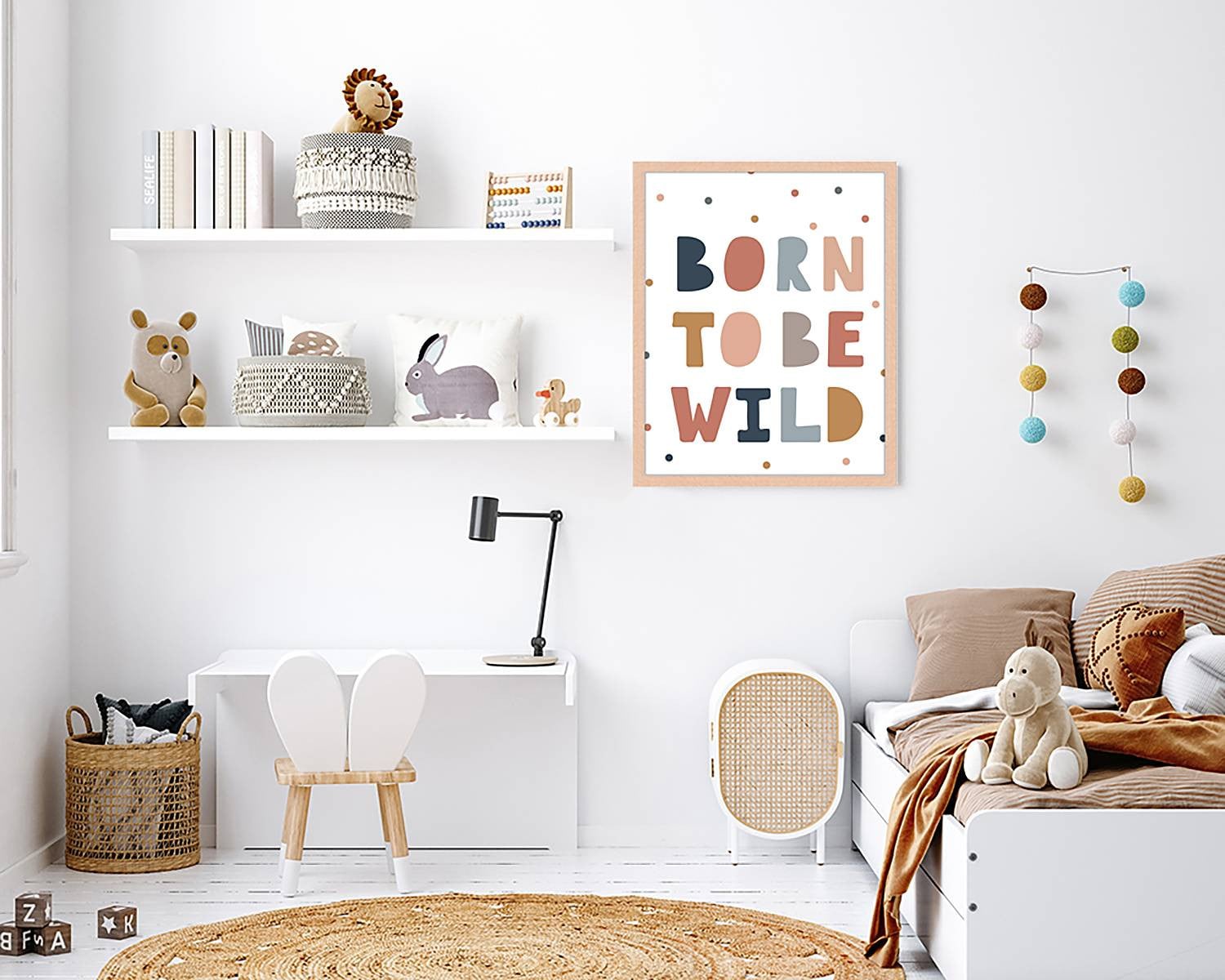home24 Born To Be Wild Wanddecoratie Multicolour 43 x 53 cm